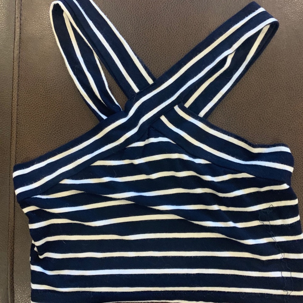 Socialite Nautical Striped Short Crop Top